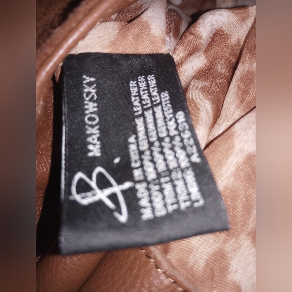 B. Makowsky Brown Fringe Soft Leather With Suede Hobo Bag Purse - Picture 10 of 12